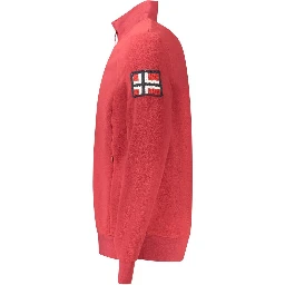 Red Polyester Men Sweater