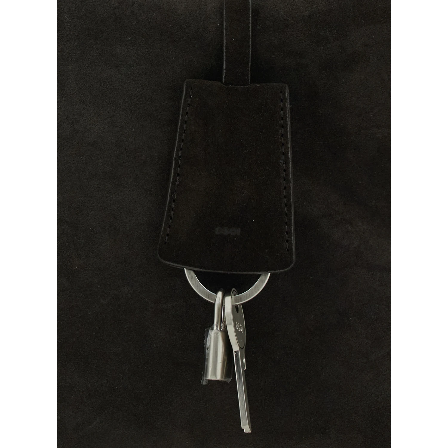 Shell Brot Large Brown Shopper with Two Handles and Key Pendant in Suede Woman