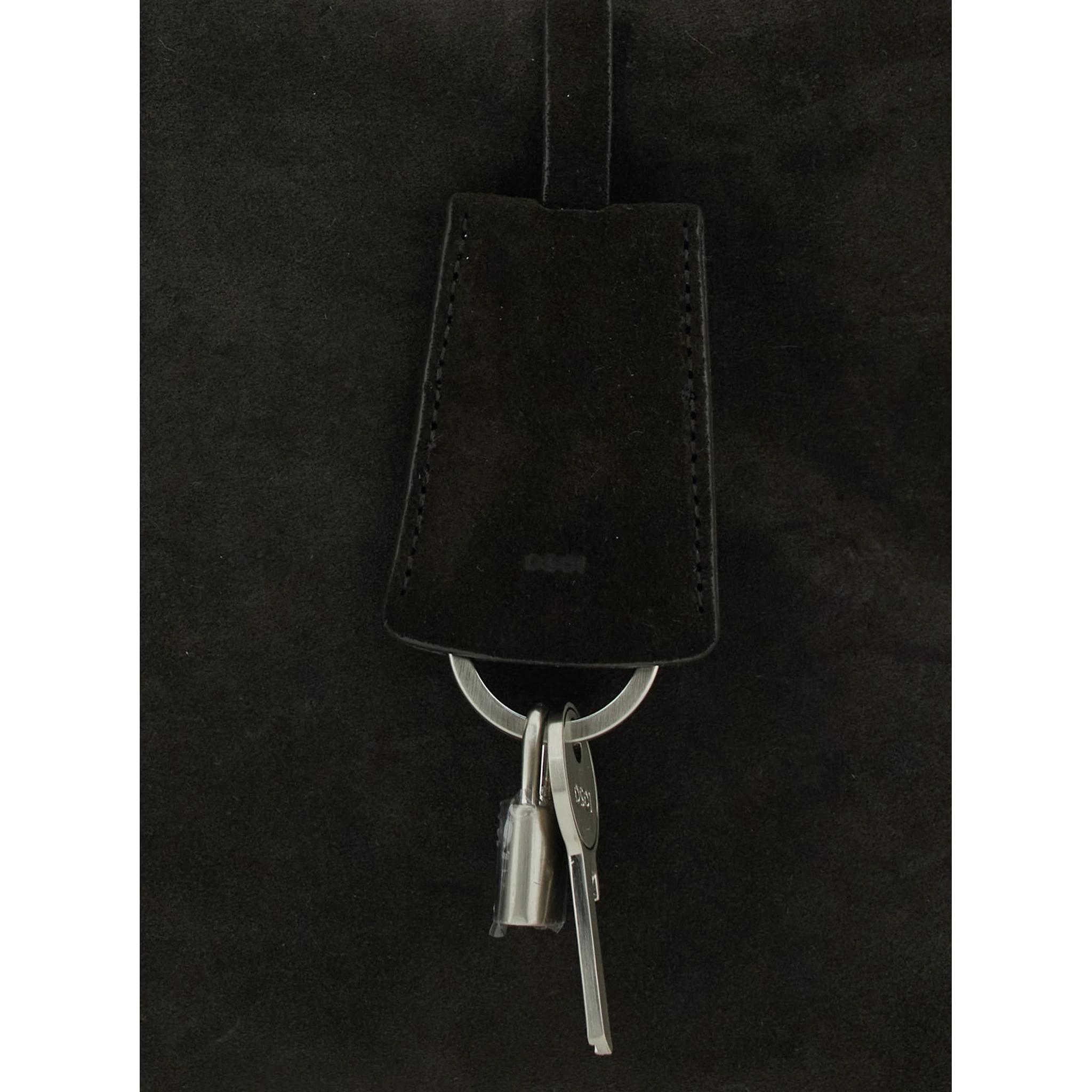 Shell Brot Large Brown Shopper with Two Handles and Key Pendant in Suede Woman