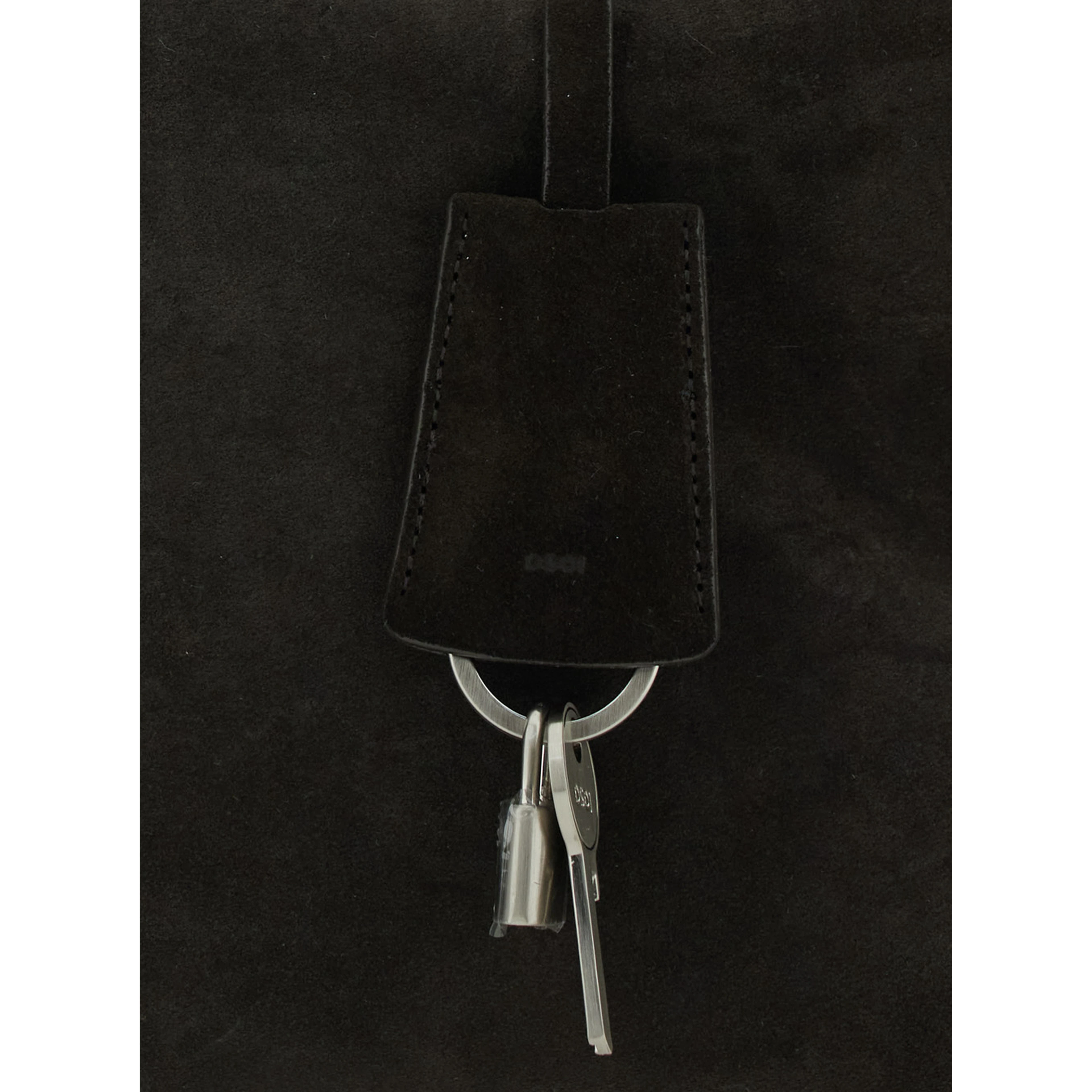 Shell Brot Large Brown Shopper with Two Handles and Key Pendant in Suede Woman
