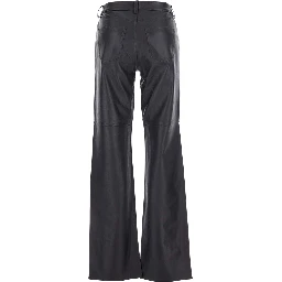 Brown Pants with Belt Loops in Leather Woman