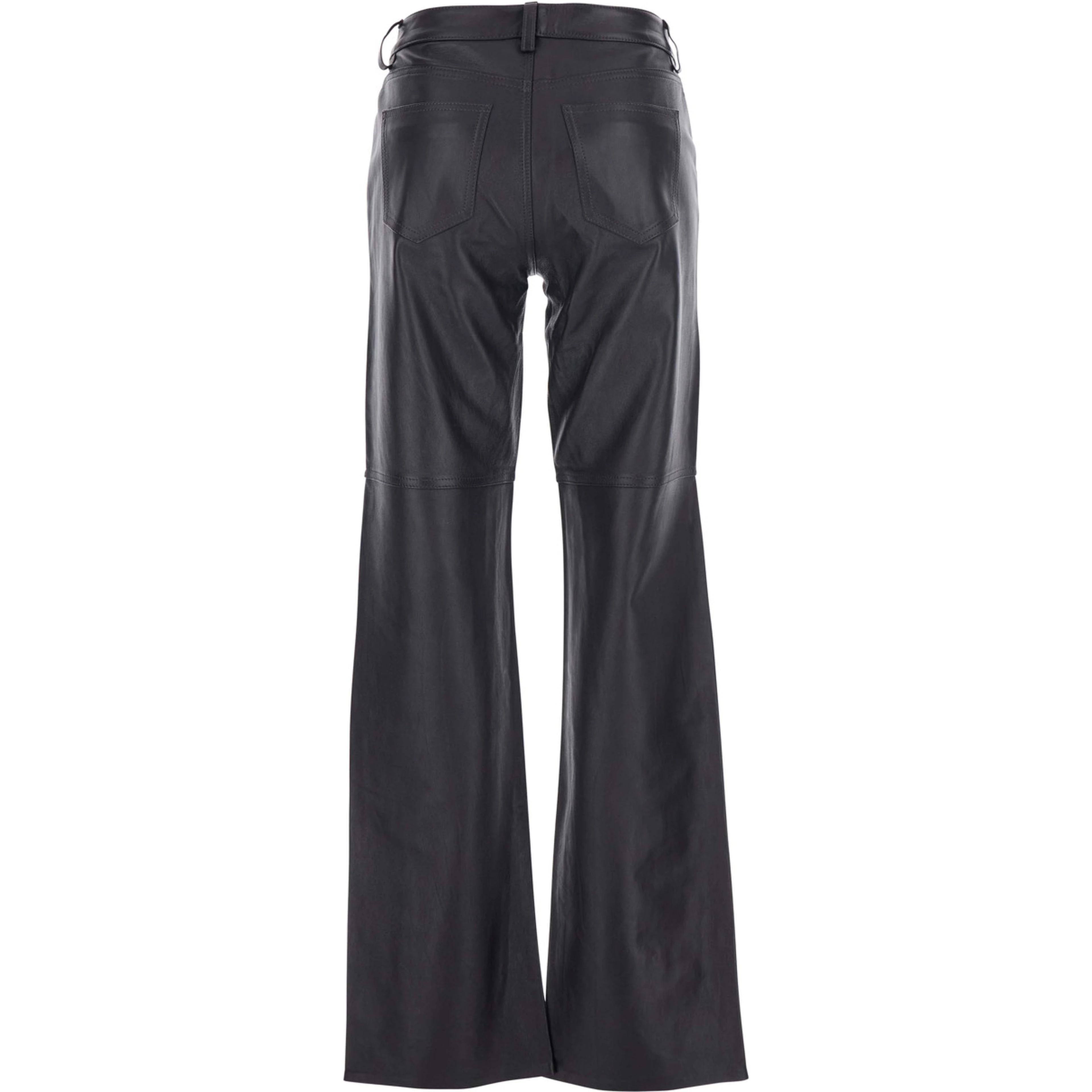 Brown Pants with Belt Loops in Leather Woman