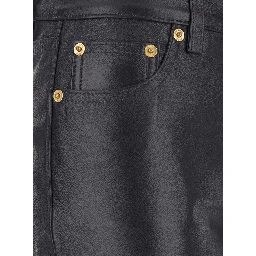 Brown Pants with Belt Loops in Leather Woman