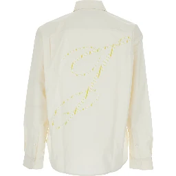 Henri White Shirt with Maxi J Logo on the Back in Cotton Man