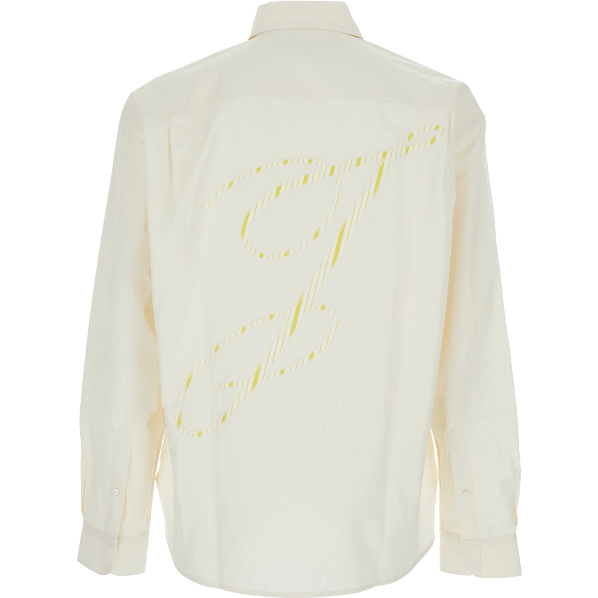 Henri White Shirt with Maxi J Logo on the Back in Cotton Man