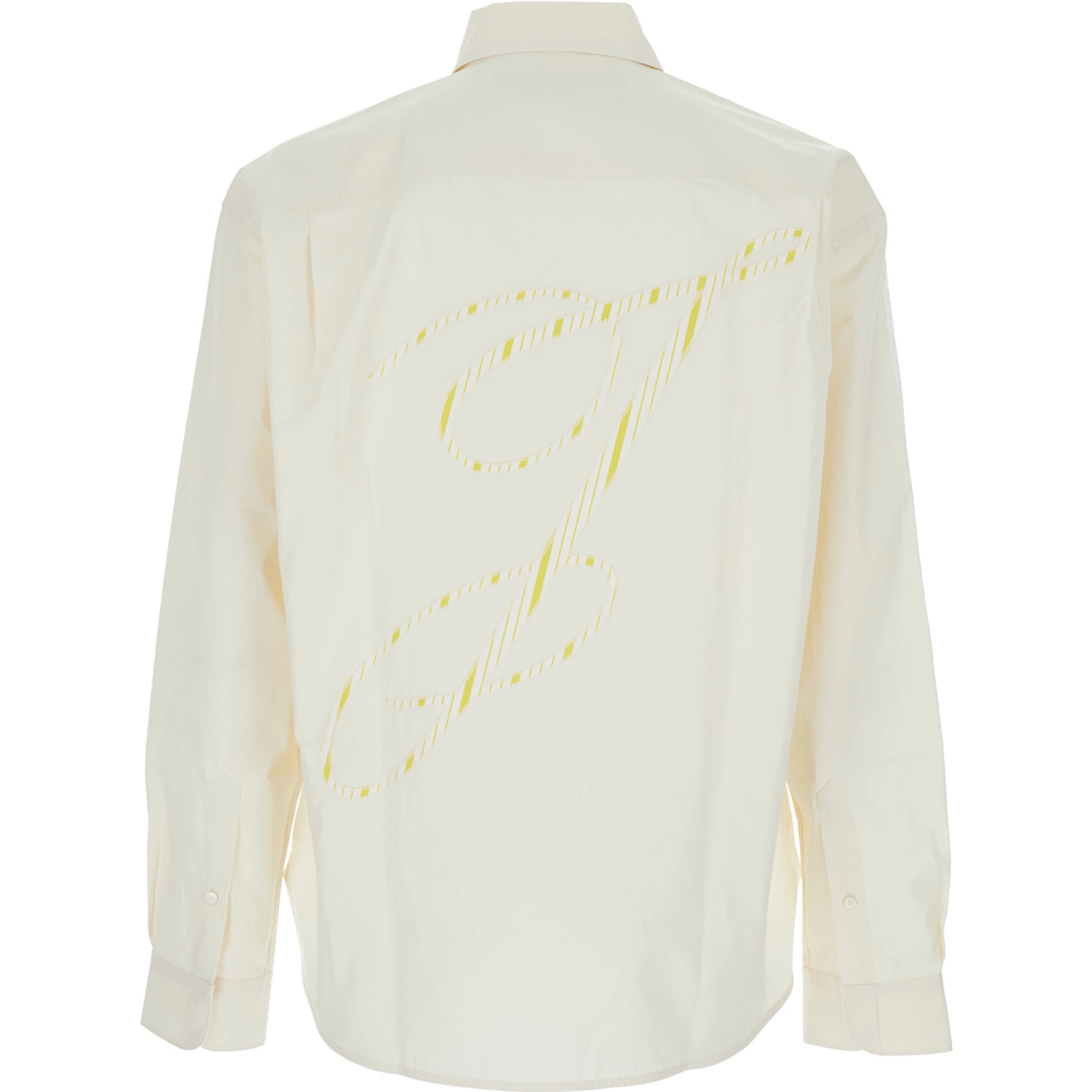 Henri White Shirt with Maxi J Logo on the Back in Cotton Man