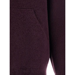 Bordeaux Sweatshirt with Drawstring Hood and Dropped Shoulders in Wool Man