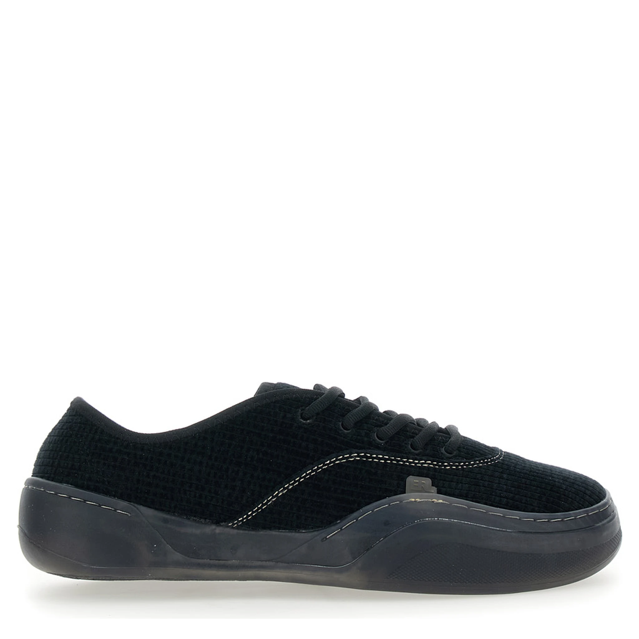 Low Skate Mule Black Low-Top Sneaker with Side Logo in Cotton Man