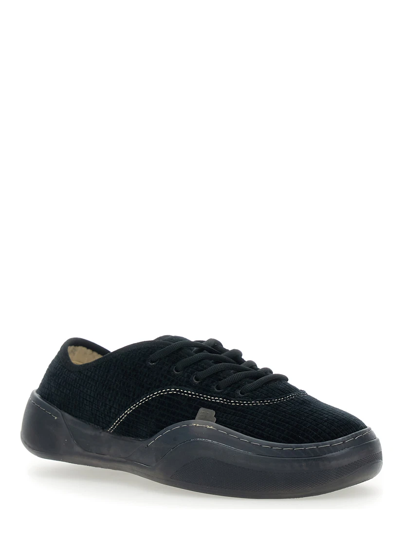 Low Skate Mule Black Low-Top Sneaker with Side Logo in Cotton Man