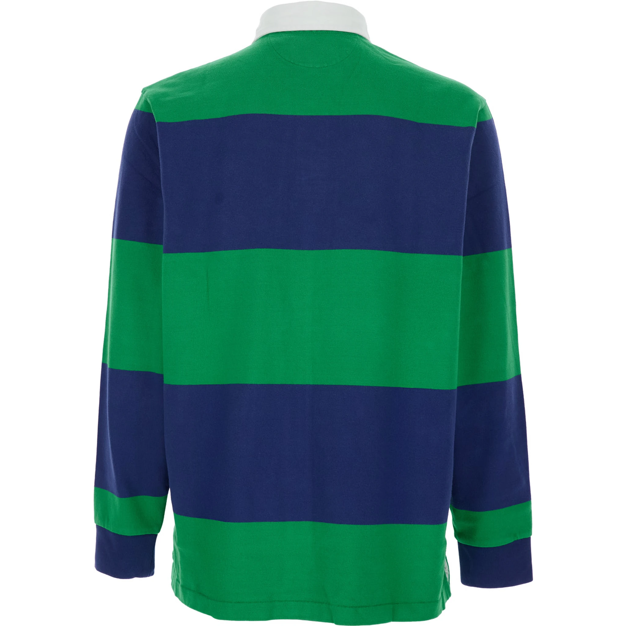 "Rugby Fit" Multicolor Polo Shirt with Logo Embroidery on the Front and All-Over Striped Motif in Cotton Man