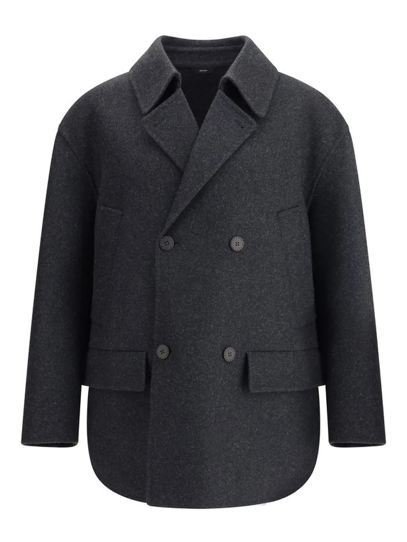 Gray Fleece Wool Coat