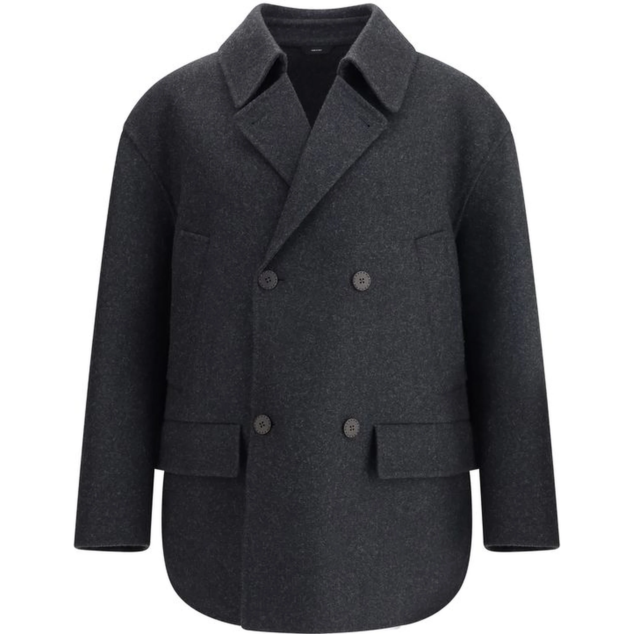 Gray Fleece Wool Coat