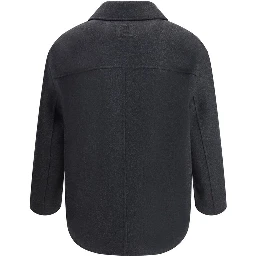 Gray Fleece Wool Coat