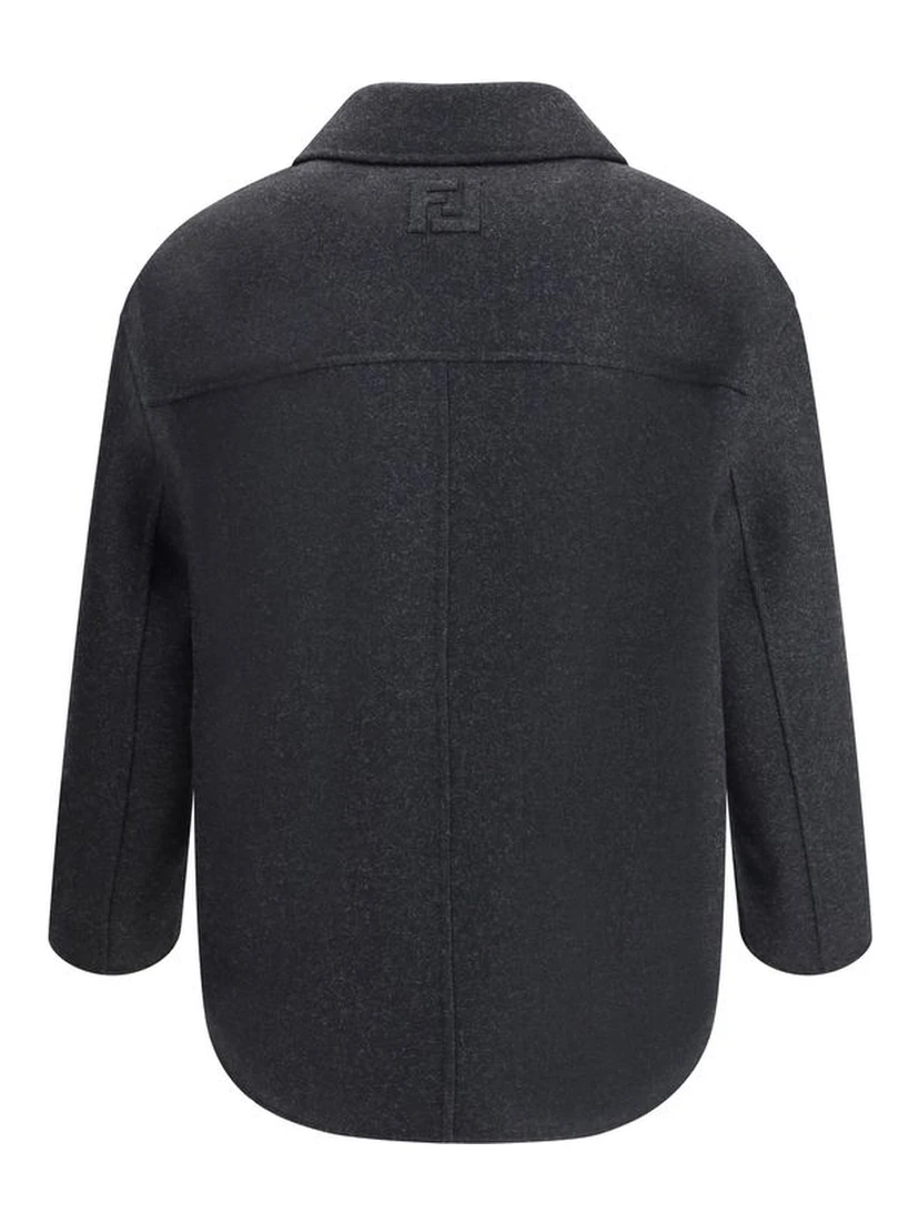 Gray Fleece Wool Coat