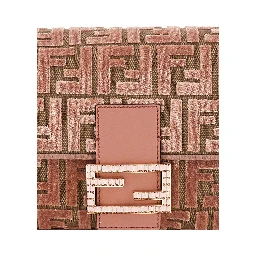 Baguette Pink Medium Shoulder Bag with All-Over FF Motif and FF Logo Plaque on the Front in Cotton Blend Woman