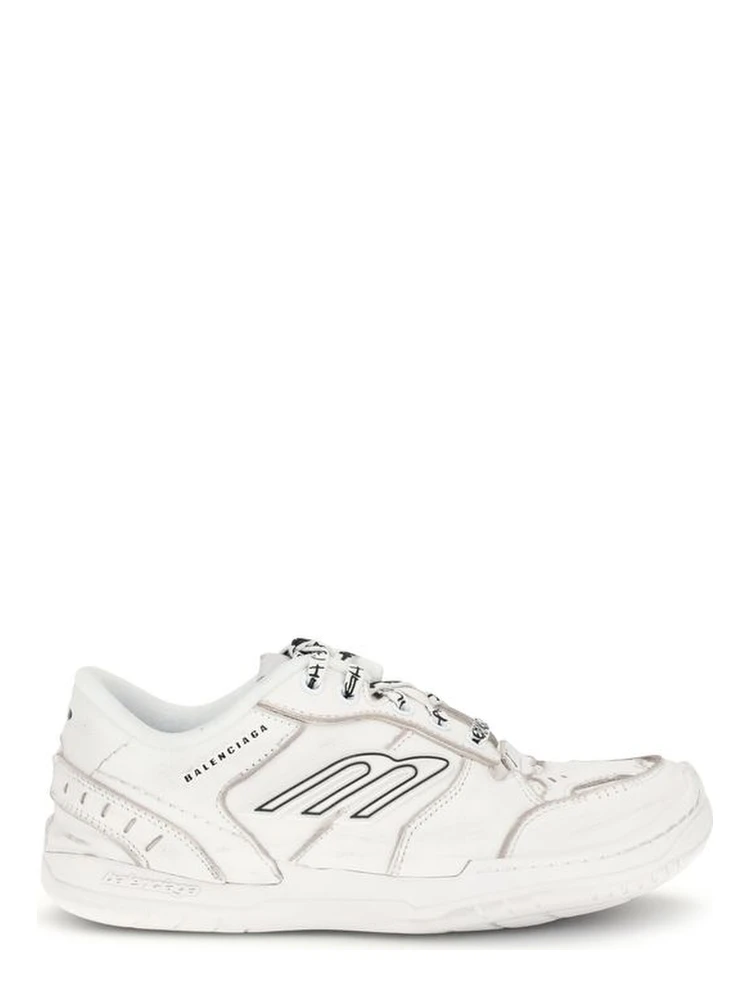 White Calf Leather Bos Taurus Athletic Sneakers