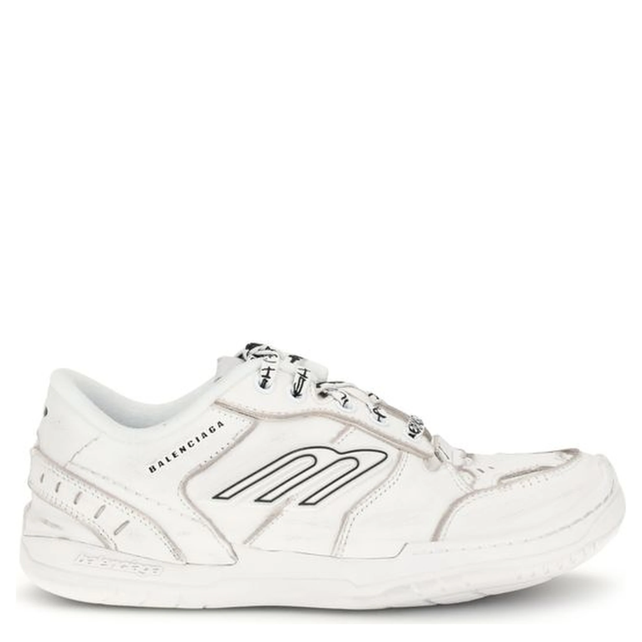 White Calf Leather Bos Taurus Athletic Sneakers