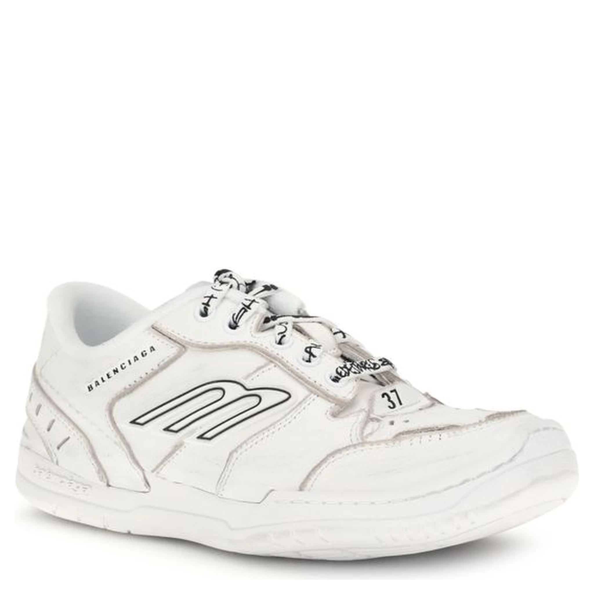 White Calf Leather Bos Taurus Athletic Sneakers