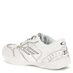 White Calf Leather Bos Taurus Athletic Sneakers