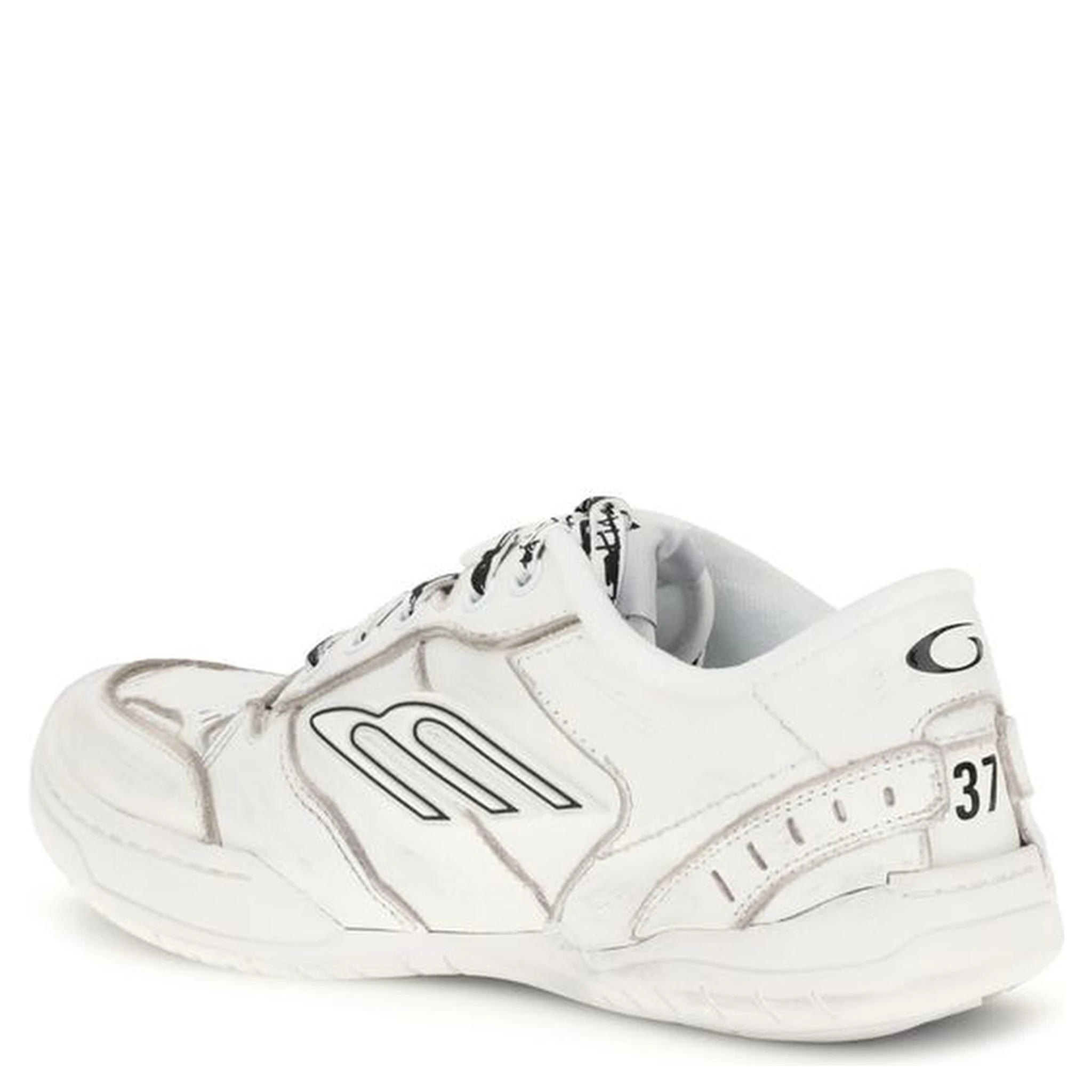 White Calf Leather Bos Taurus Athletic Sneakers