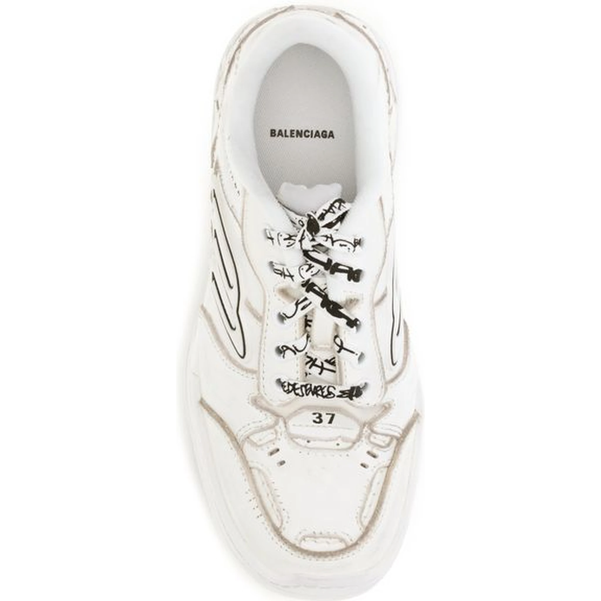White Calf Leather Bos Taurus Athletic Sneakers