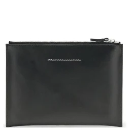 Black Calf Leather Bos Taurus Clutch Bag