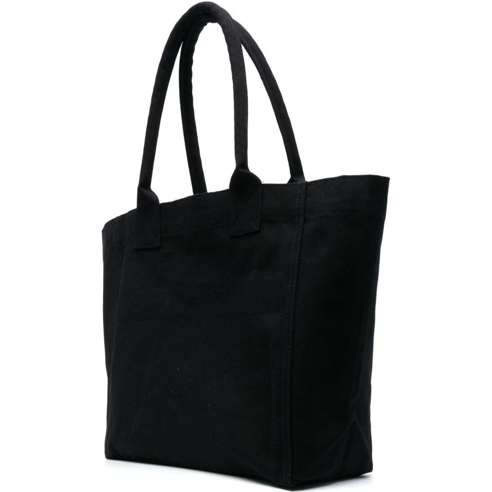 Yenky Black Small Tote Bag with Logo on the Front in Cotton Woman