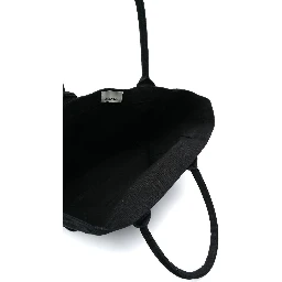 Yenky Black Small Tote Bag with Logo on the Front in Cotton Woman