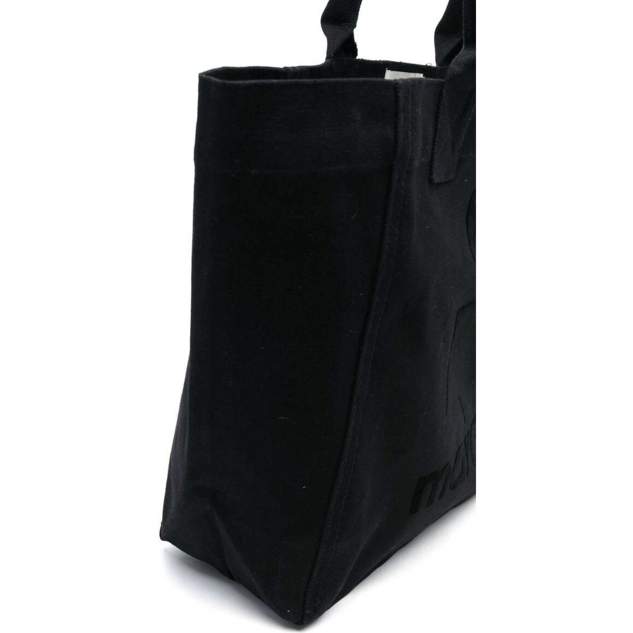 Yenky Black Small Tote Bag with Logo on the Front in Cotton Woman