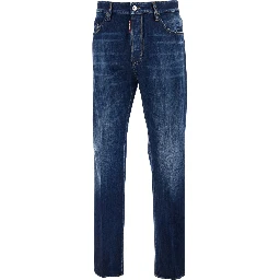 642 Blue Jeans with Logo Patch on the Rear in Denim Man