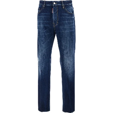 642 Blue Jeans with Logo Patch on the Rear in Denim Man