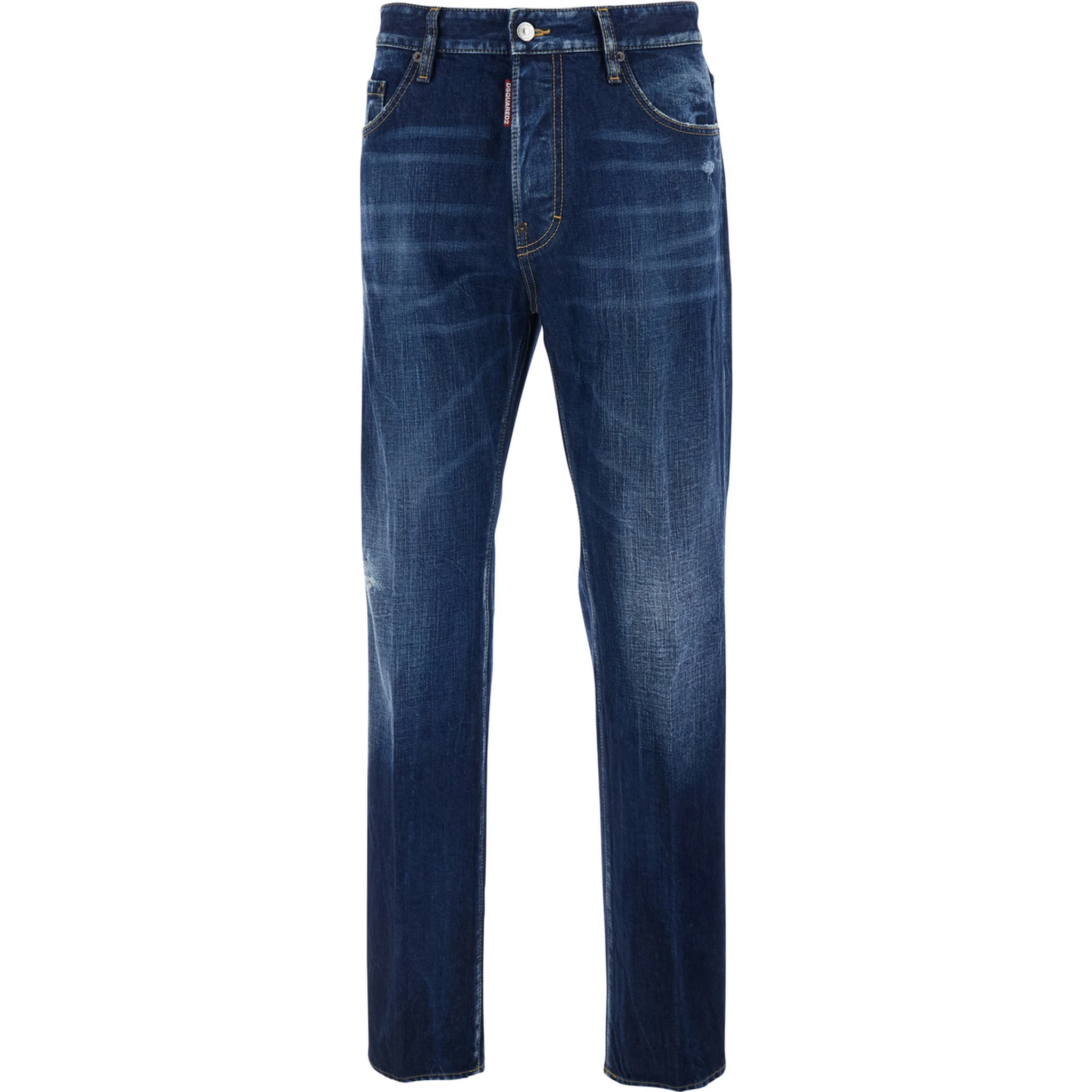 642 Blue Jeans with Logo Patch on the Rear in Denim Man