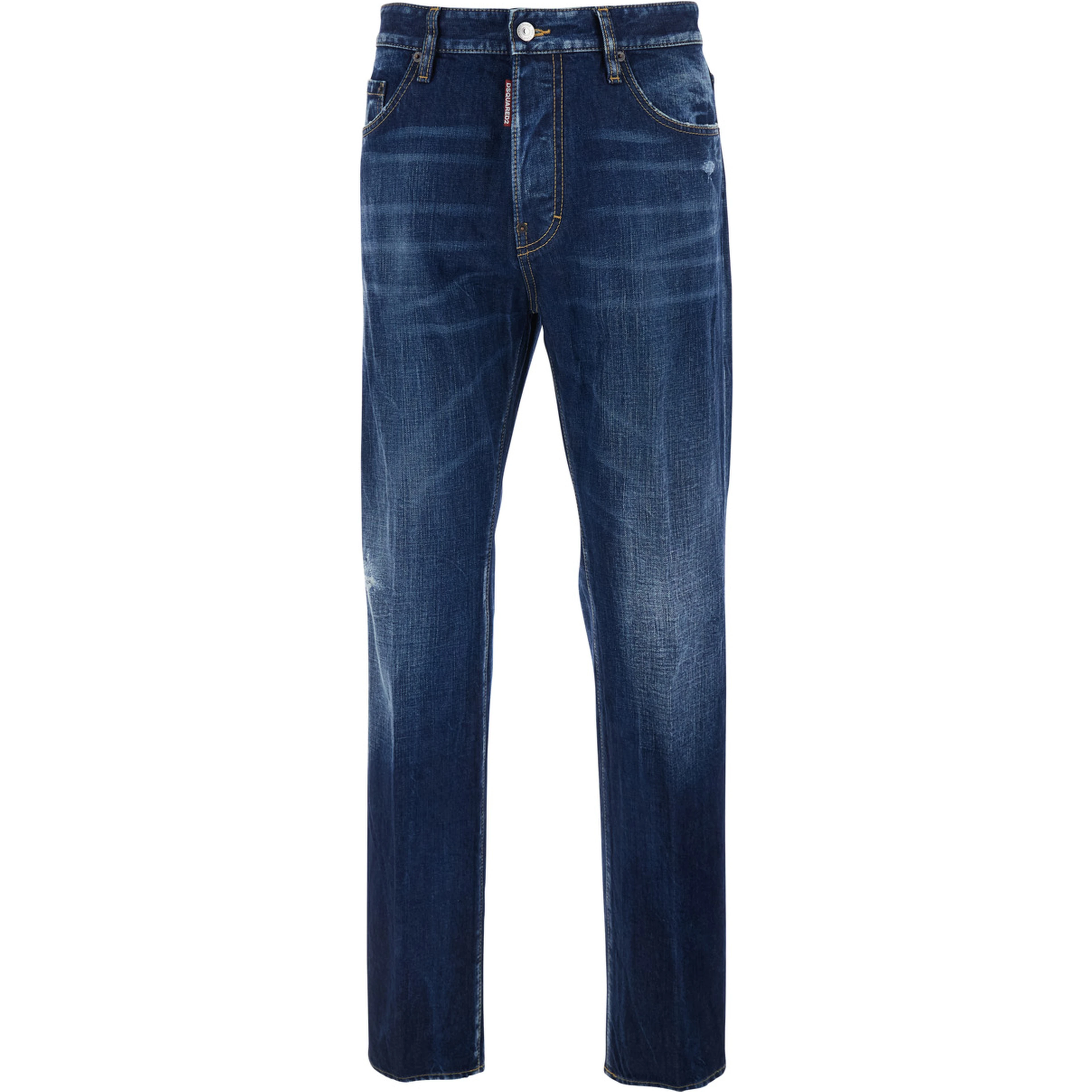 642 Blue Jeans with Logo Patch on the Rear in Denim Man