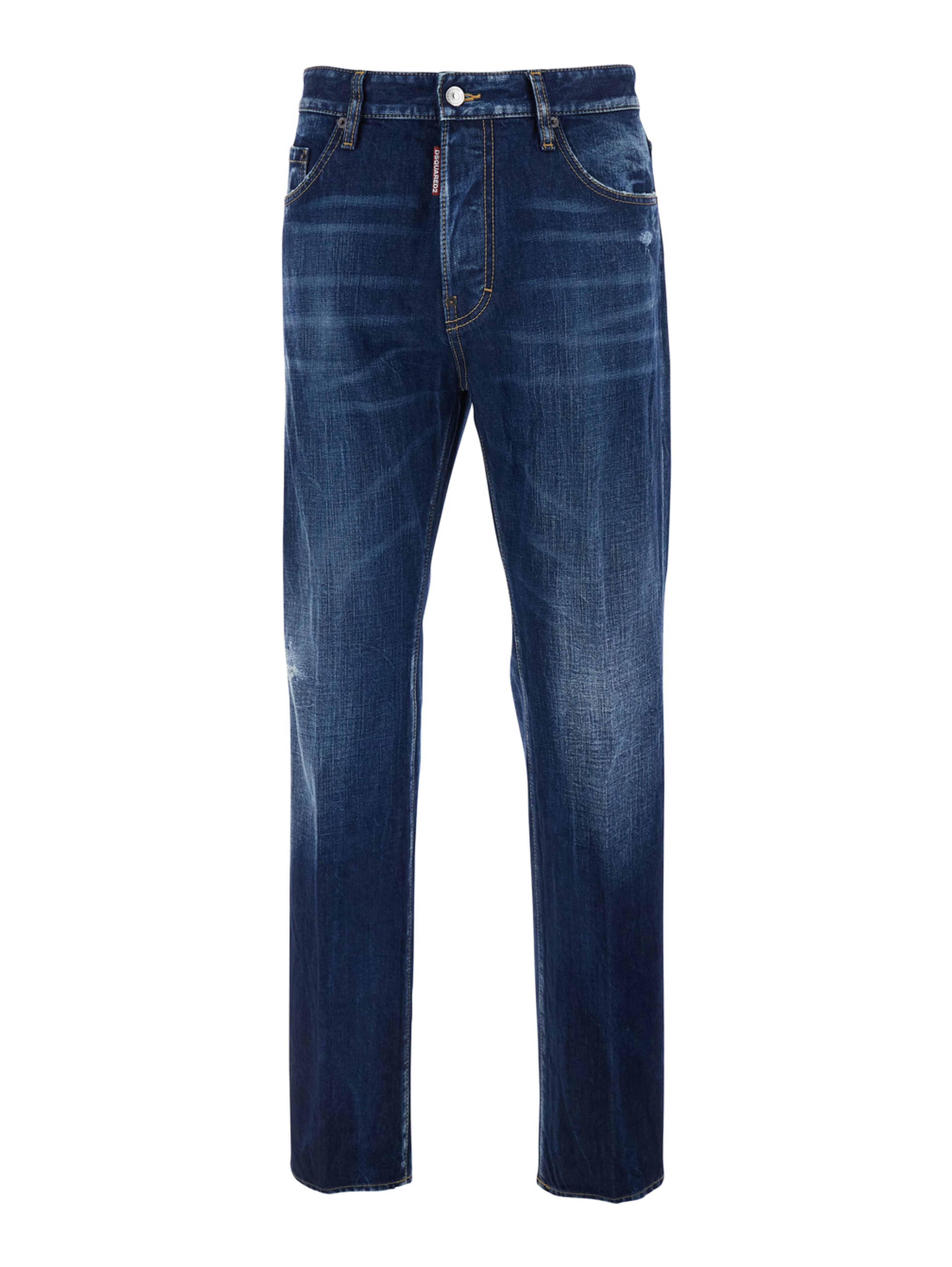 642 Blue Jeans with Logo Patch on the Rear in Denim Man