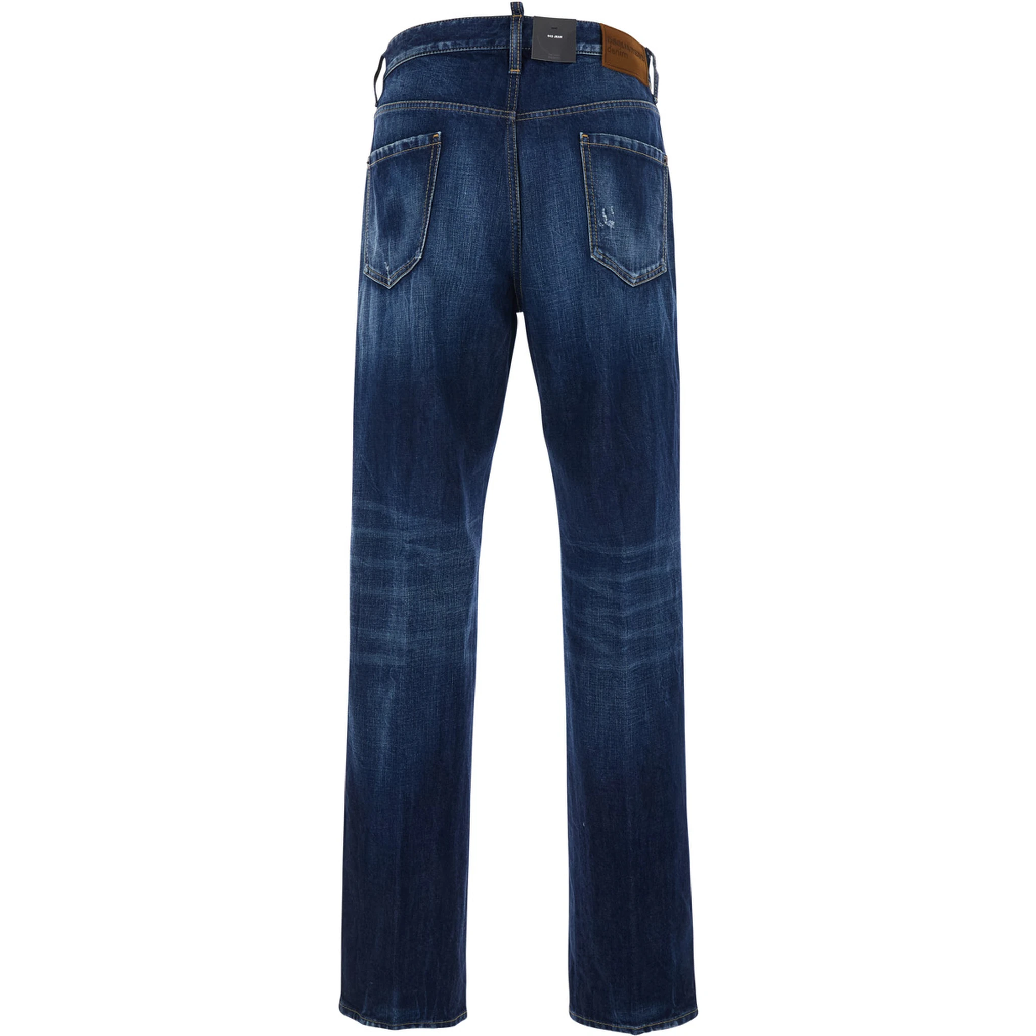 642 Blue Jeans with Logo Patch on the Rear in Denim Man