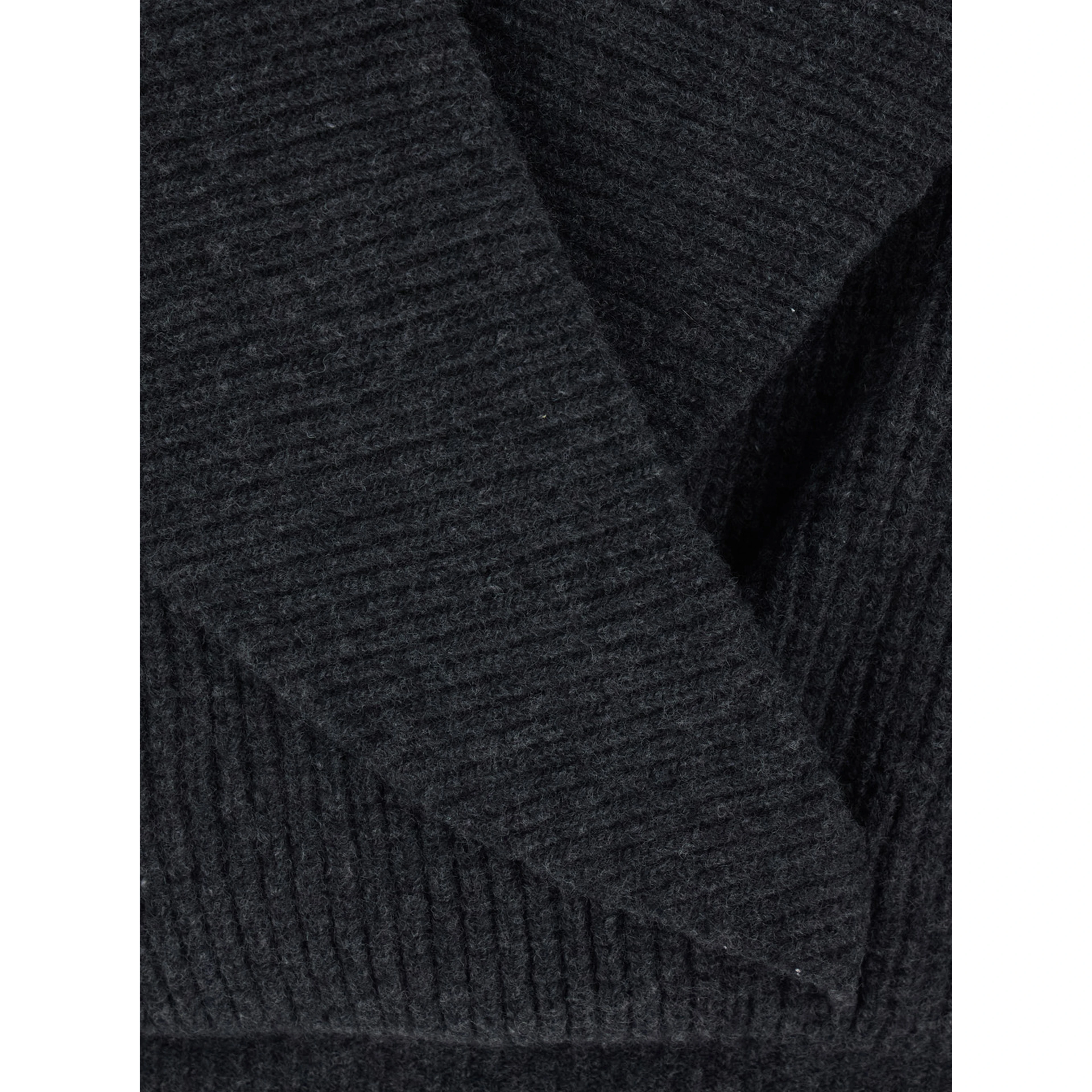 Grey Sweater with Weap Effect and Wide Revers in Wool Woman