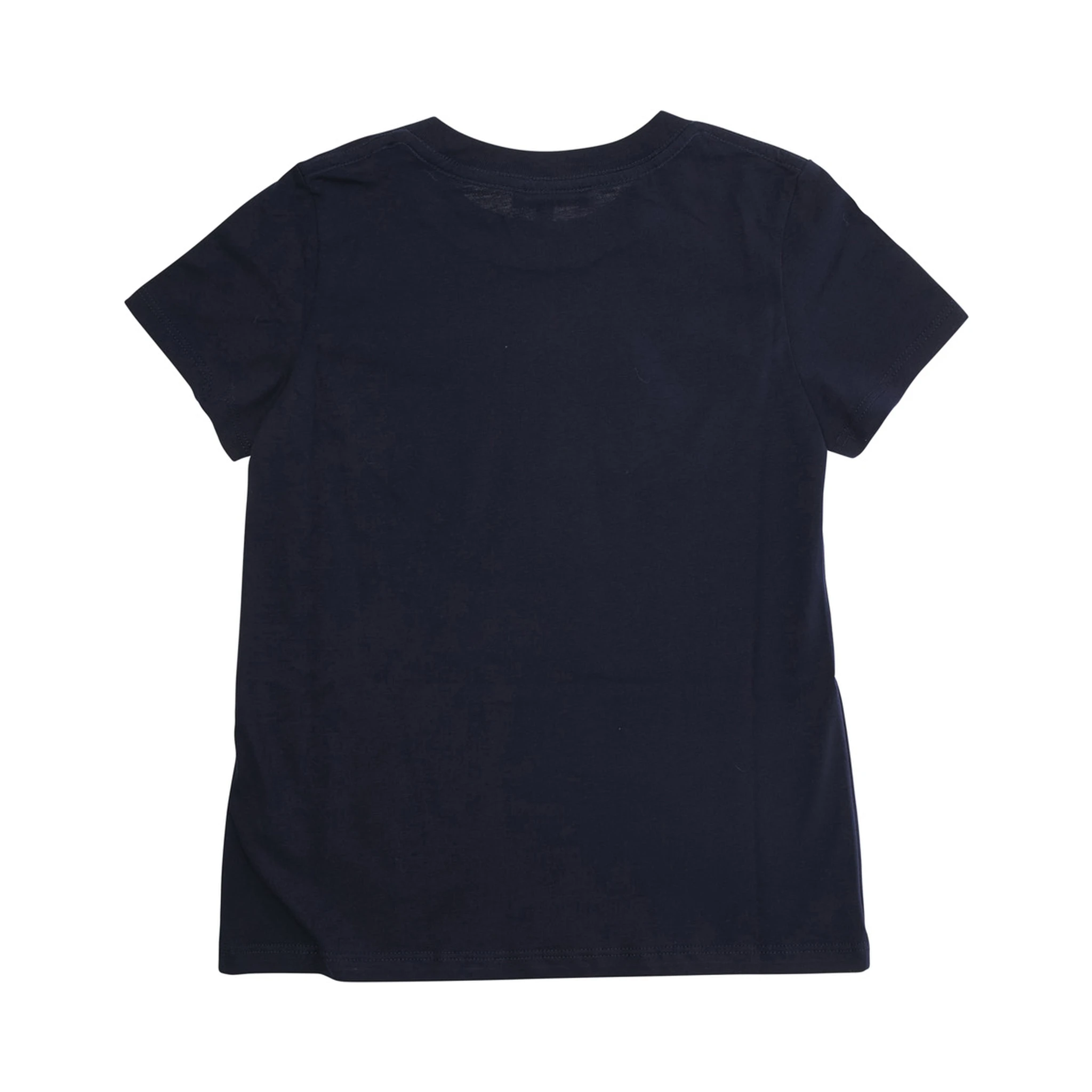 Blue Crewneck T-Shirt with Logo Lettering on the Front in Cotton Girl