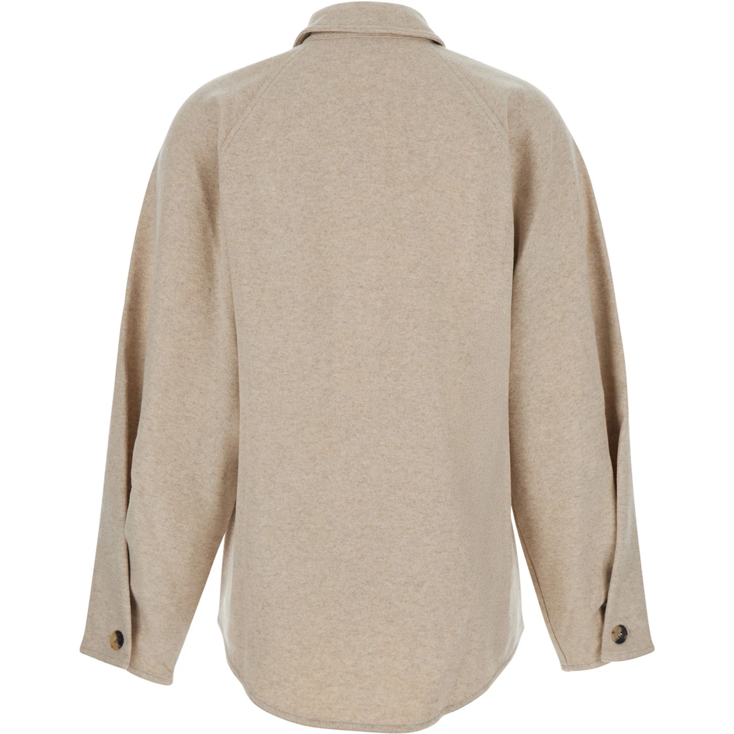 Ceci Beige Cardigan with Classic Collar and Logo Lettering on the Front in Cashmere Woman