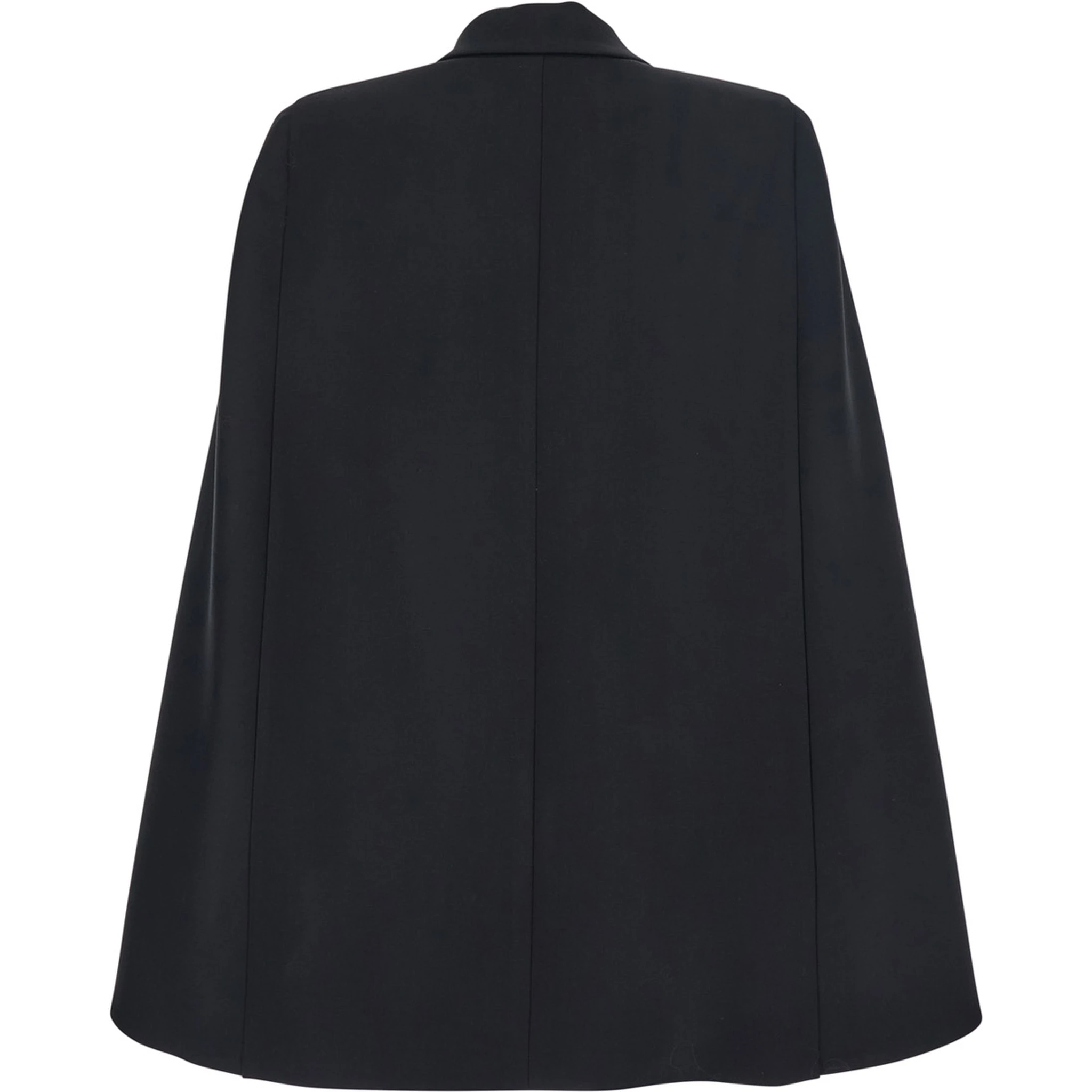 Black Oversize Jacket with Peak Revers and Long Wide Sleeves in Cotton Blend Woman