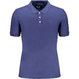 Blue Cotton Polo Shirt