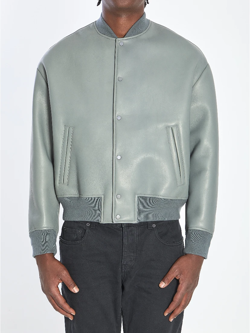 Bomber jacket in plongé nappa leather