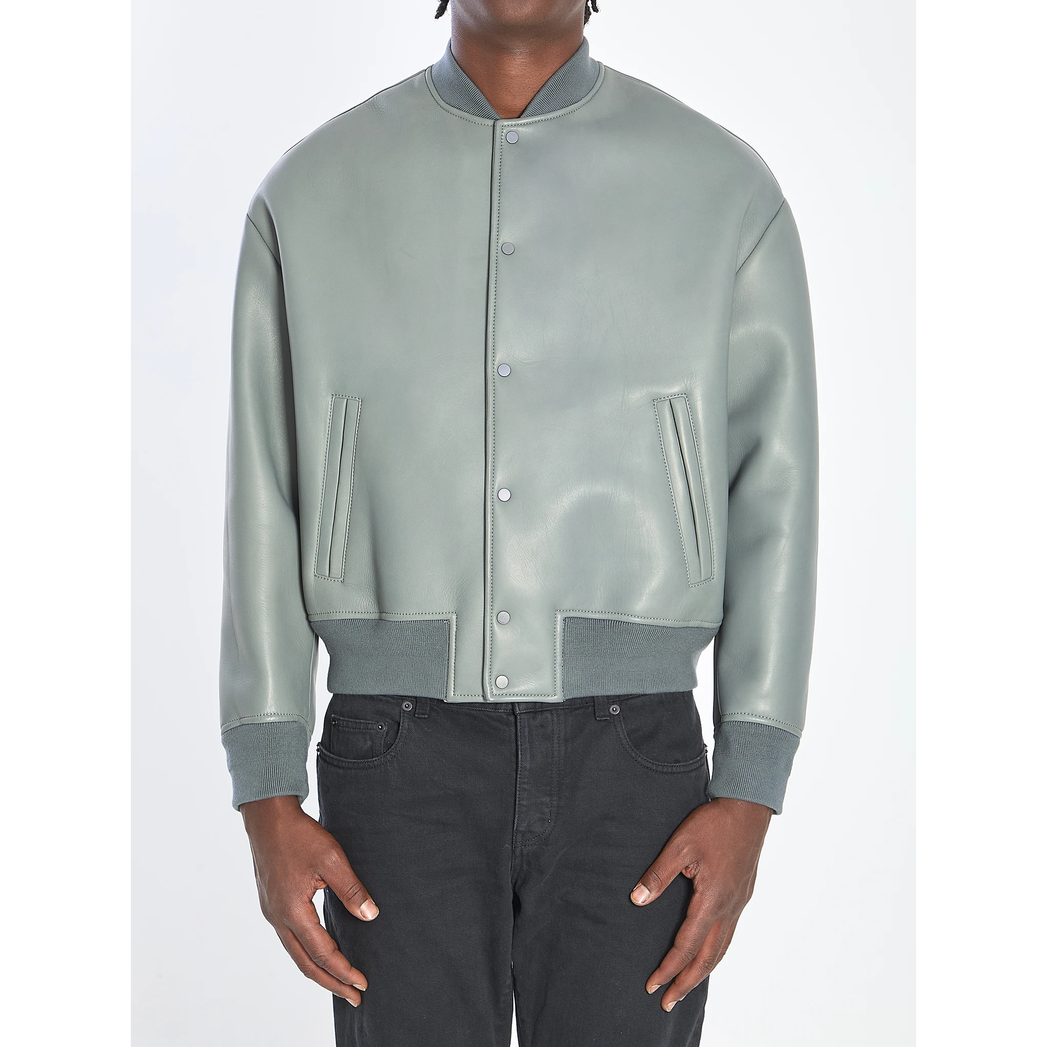 Bomber jacket in plongé nappa leather