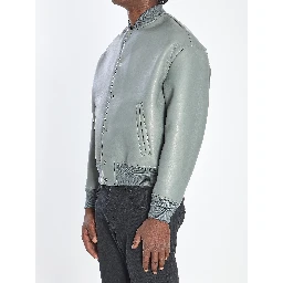 Bomber jacket in plongé nappa leather