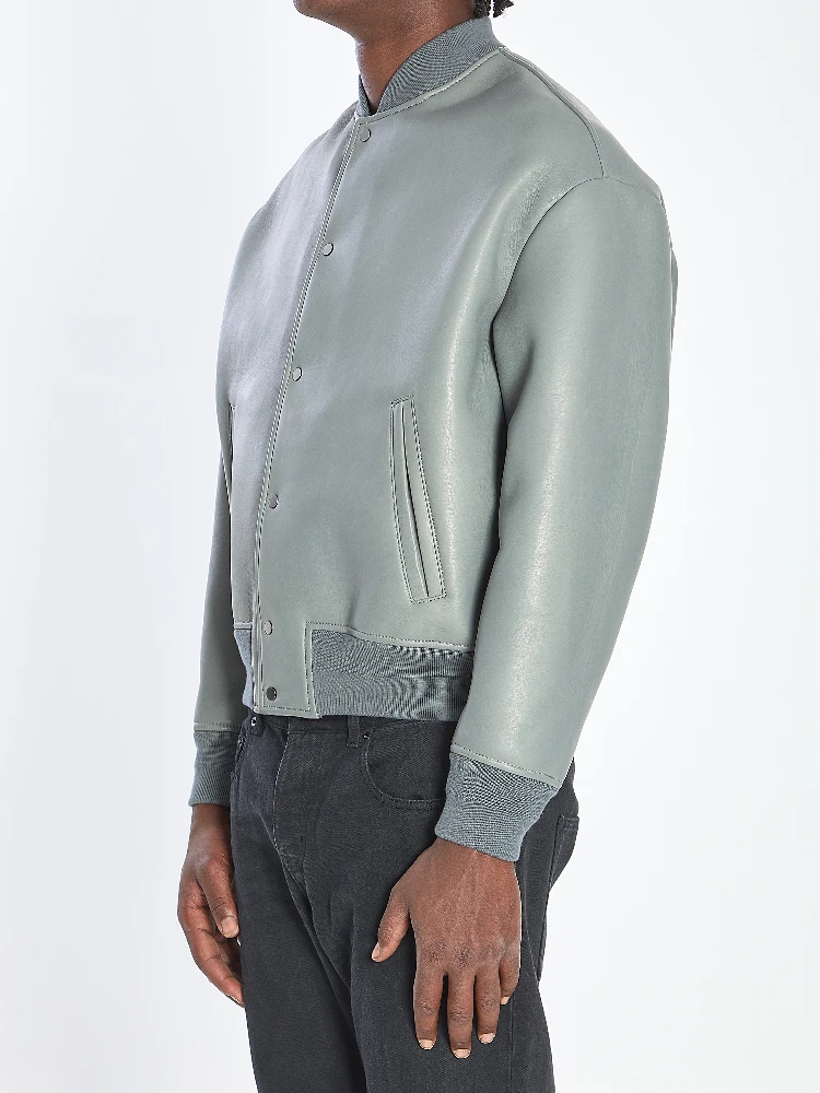 Bomber jacket in plongé nappa leather alternative