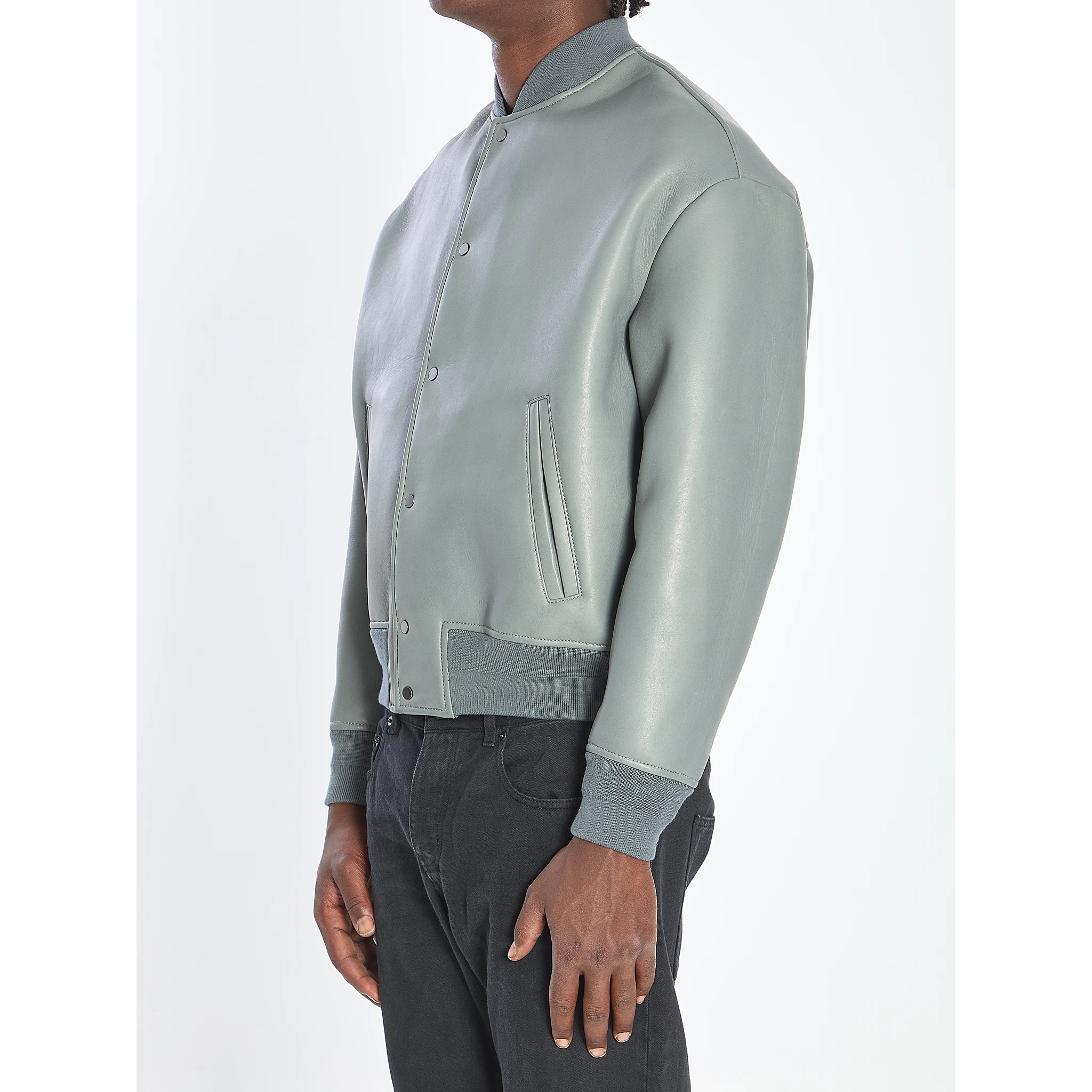 Bomber jacket in plongé nappa leather