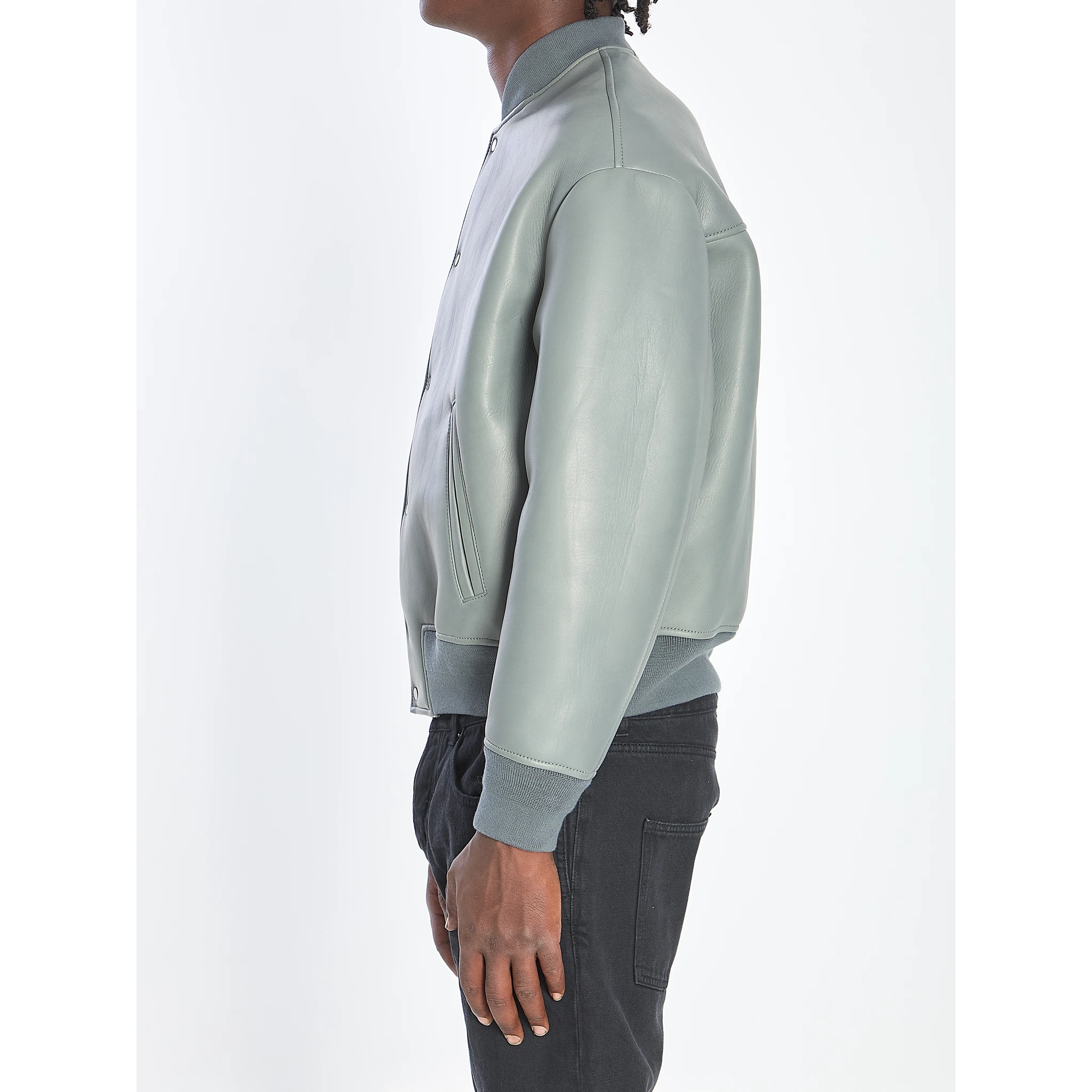 Bomber jacket in plongé nappa leather