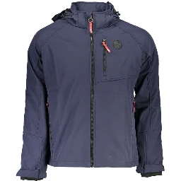 Blue Polyester Men's Jacket