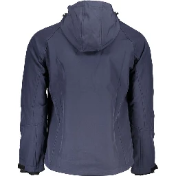Blue Polyester Men's Jacket
