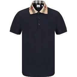 Blue Cotton Polo Shirt