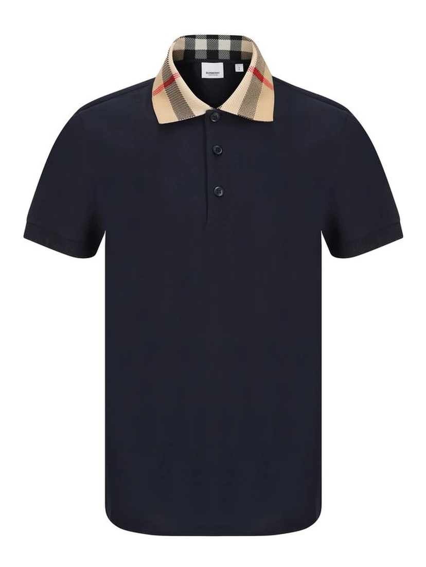 Blue Cotton Polo Shirt